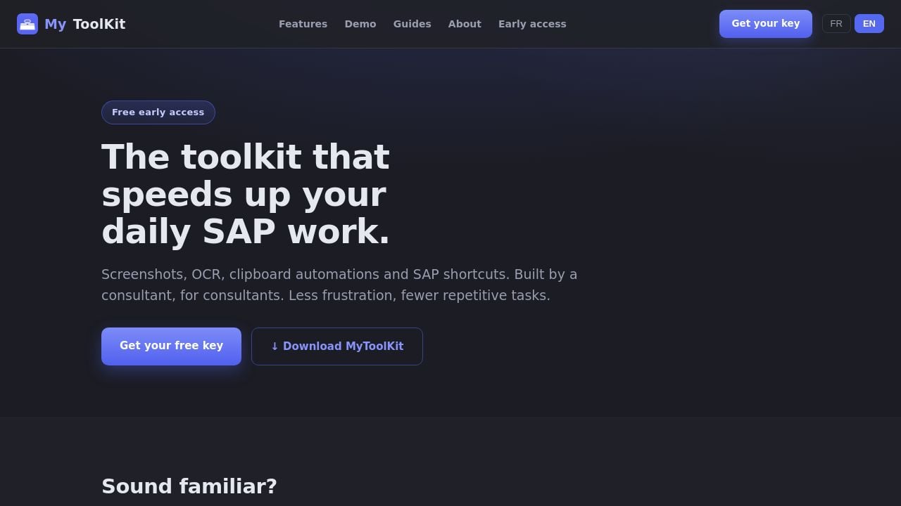 Screenshot of Trymytoolkit.com