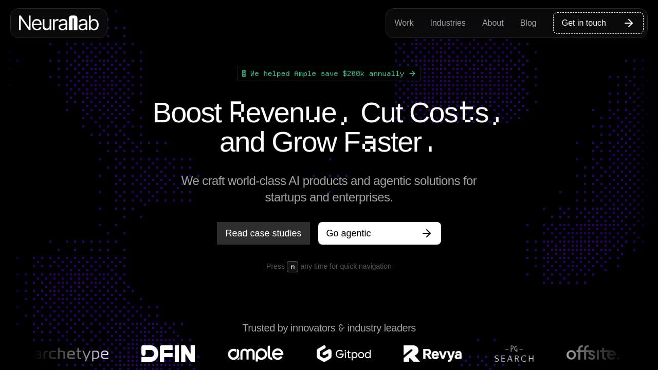 Screenshot of Tryneurallab.com