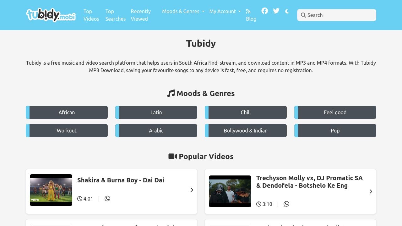 Screenshot of Tubidy.watch