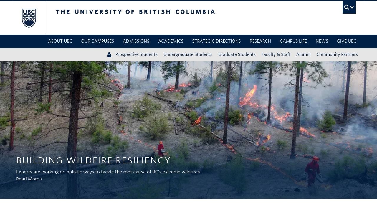 Screenshot of Ubc.ca