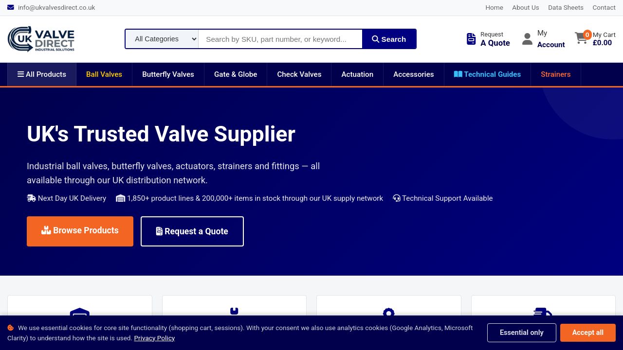 Screenshot of Ukvalvesdirect.co.uk
