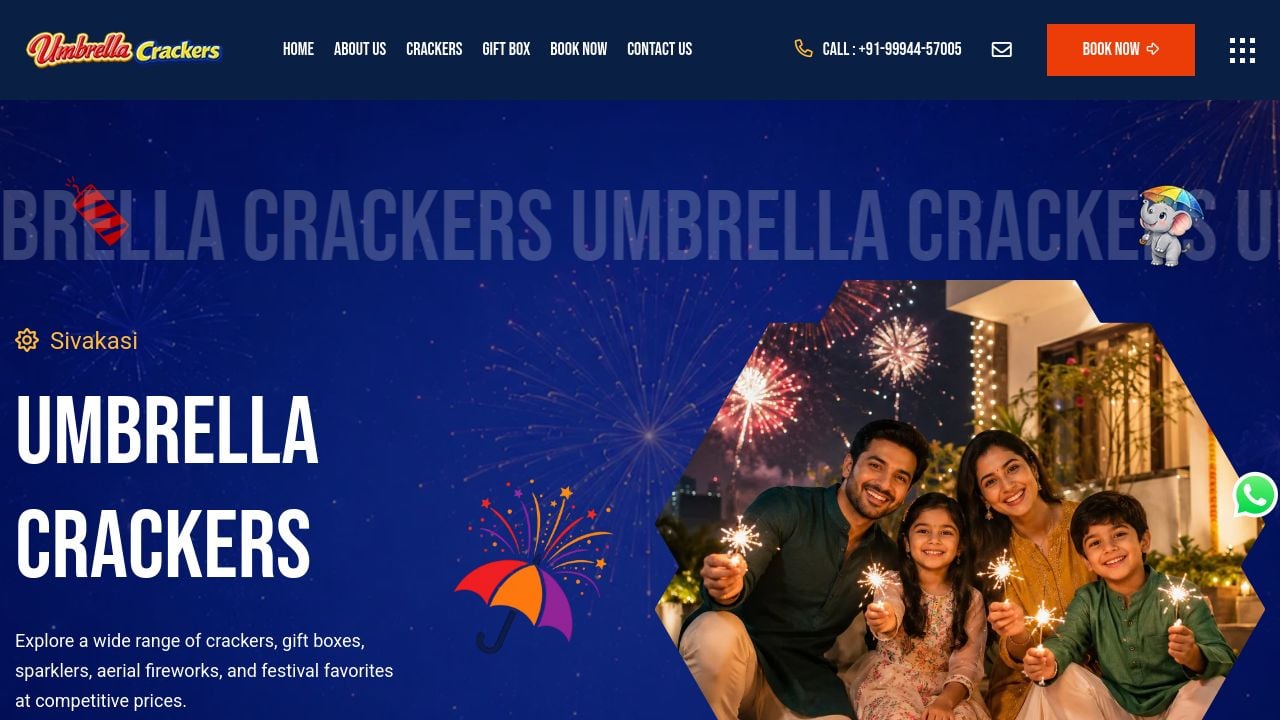 Screenshot of Umbrellacrackers.com