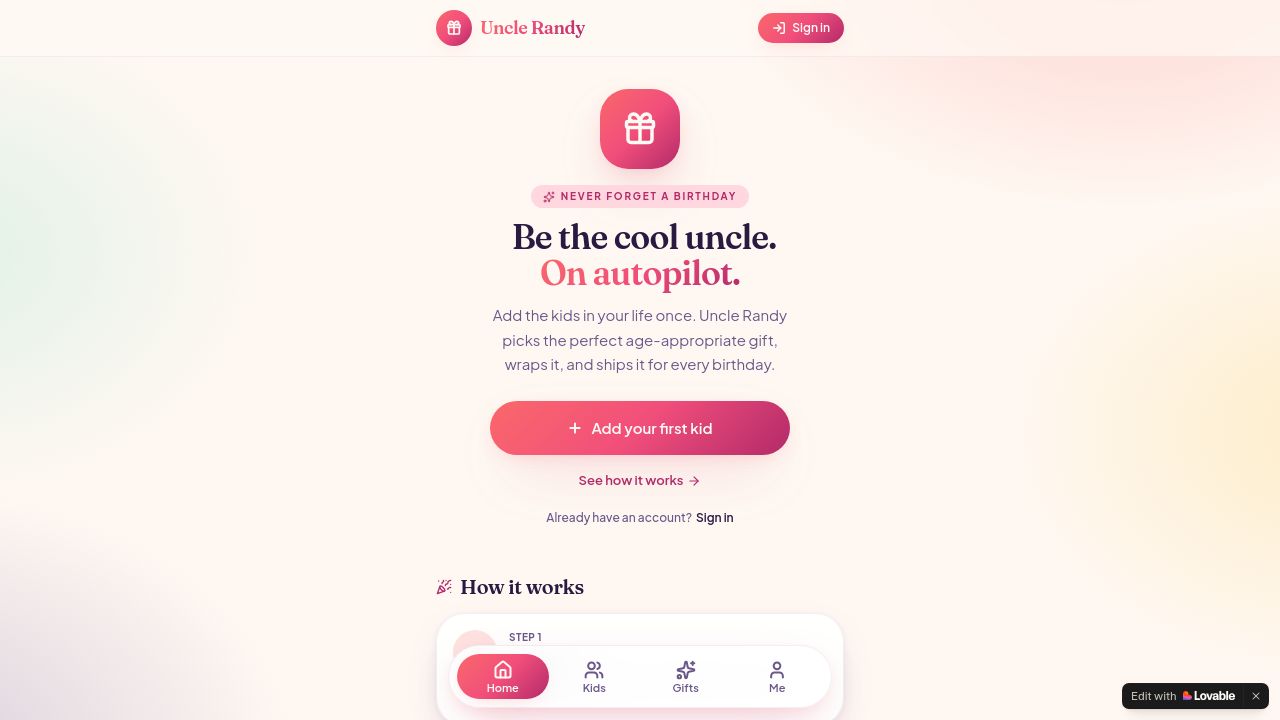 Screenshot of Unclerandy.app