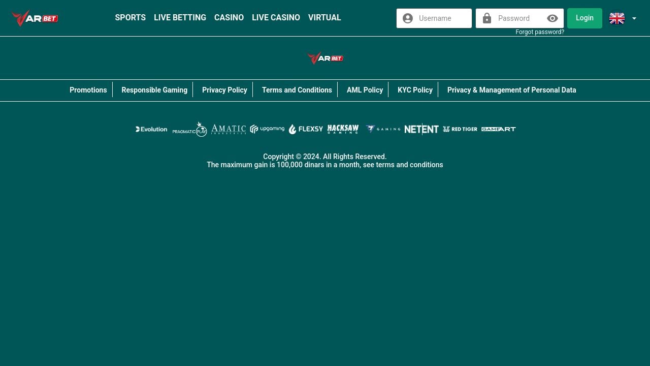 Screenshot of Varbet365.com