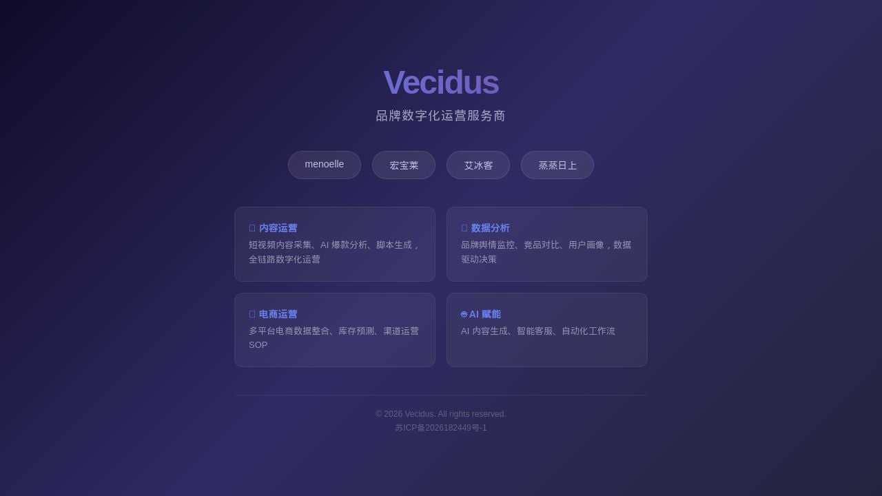 Screenshot of Vecidus.com