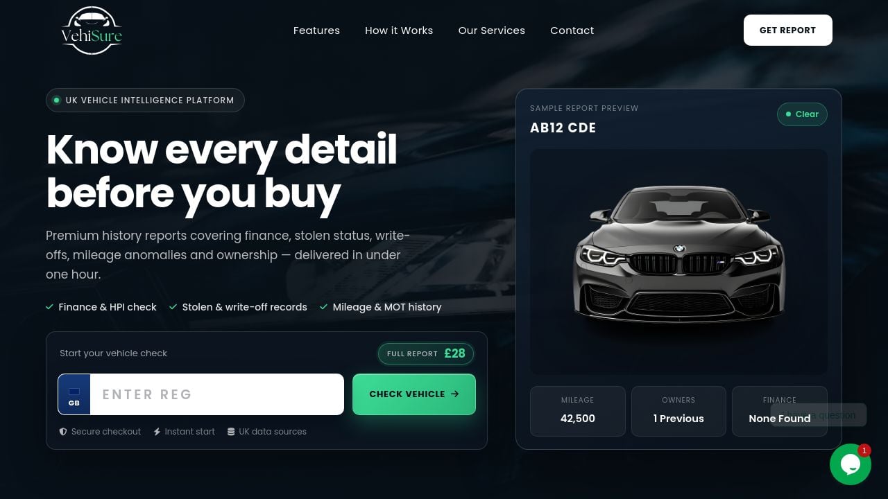 Screenshot of Vehisure.co.uk