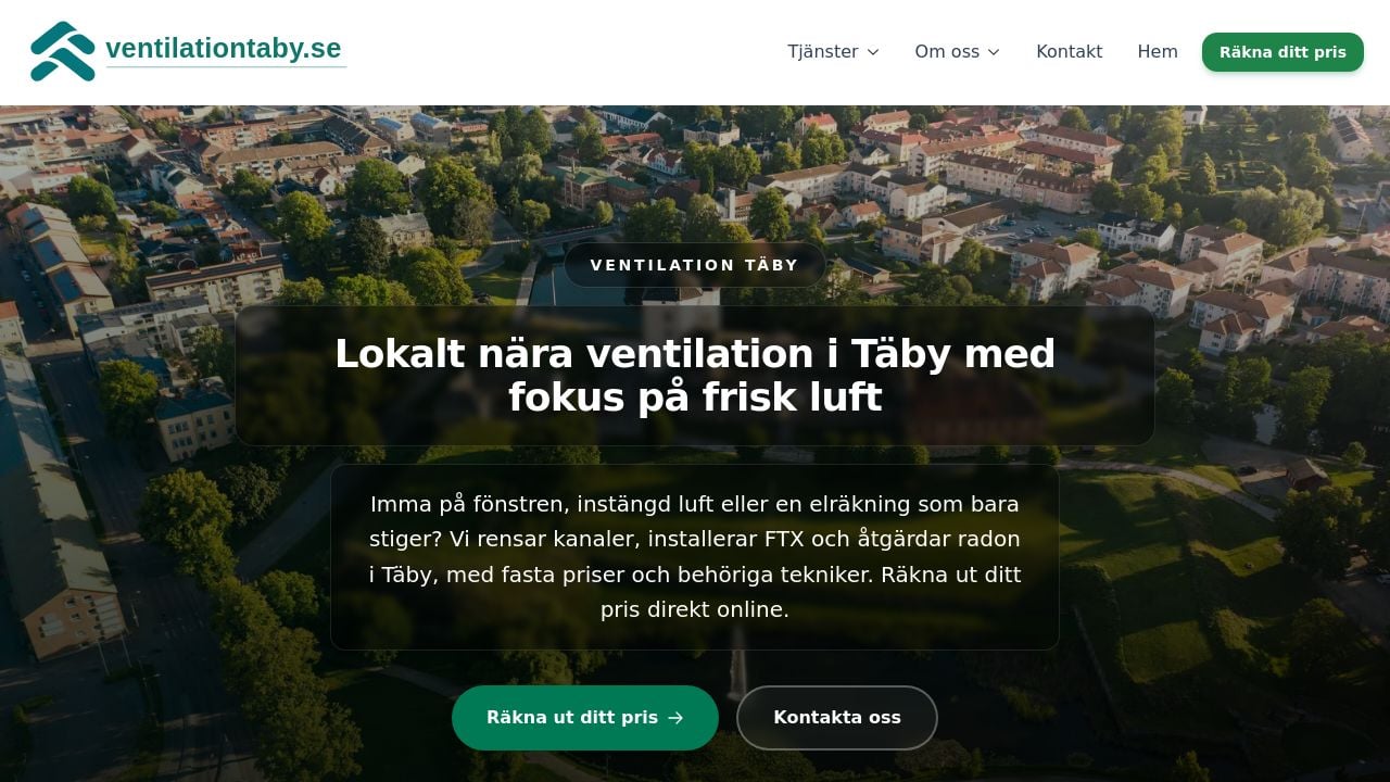 Screenshot of Ventilationtaby.se