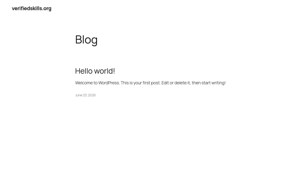 Screenshot of Verifiedskills.org