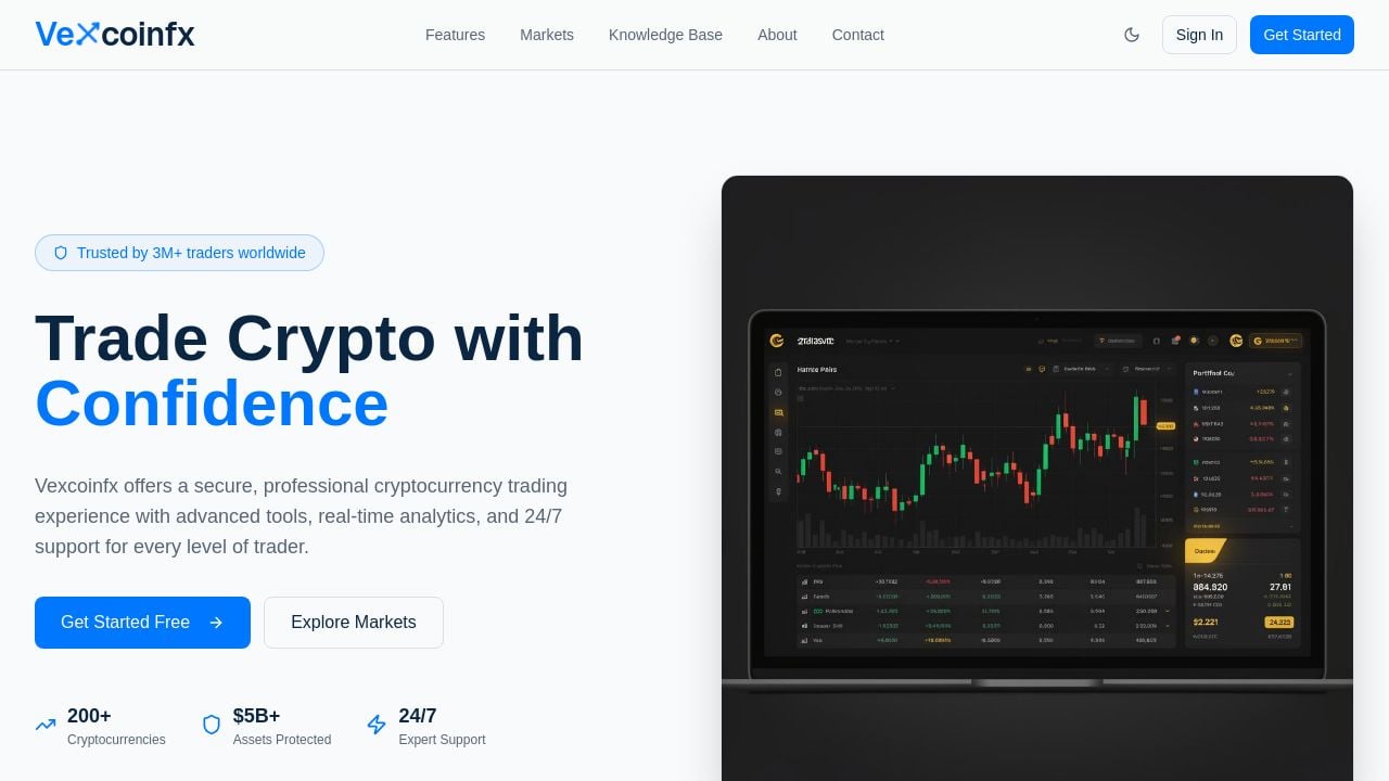 Screenshot of Vexcoinfx.com
