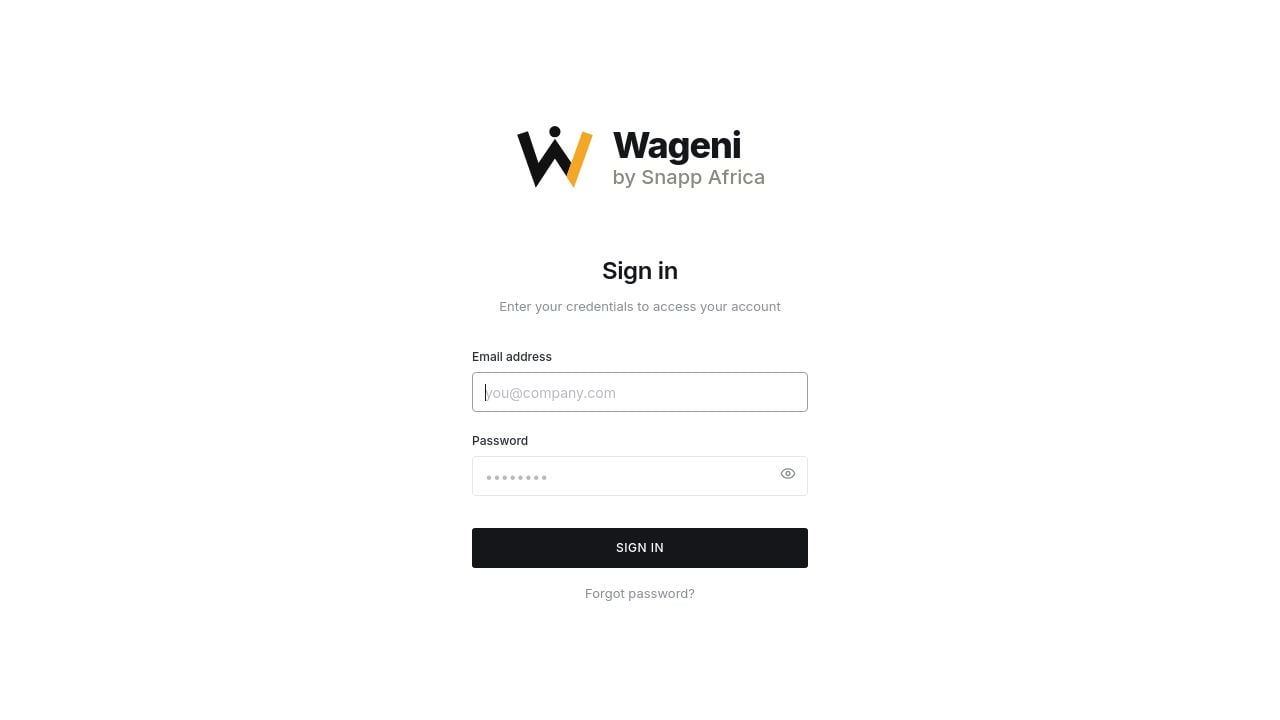 Screenshot of Wageni.app