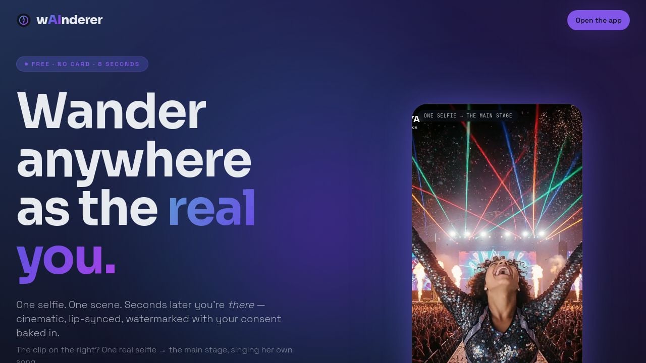 Screenshot of Wainderer.app