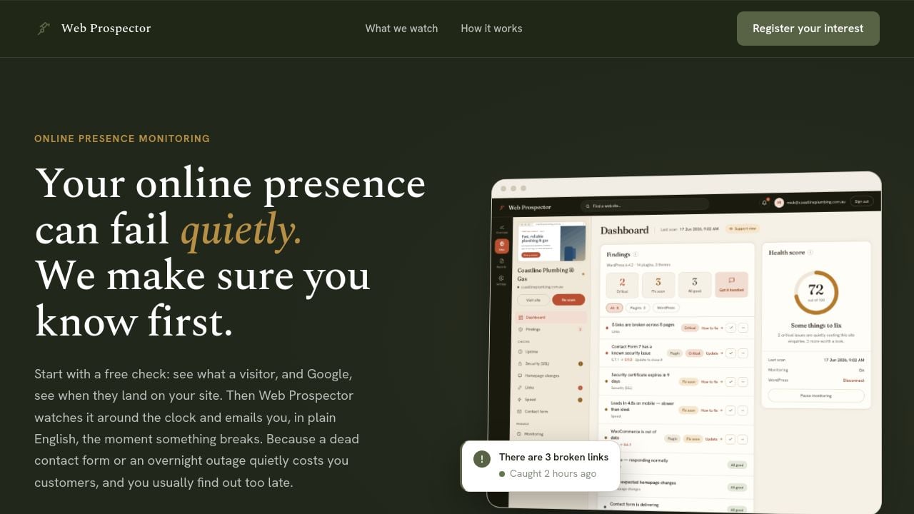Screenshot of Webprospector.co