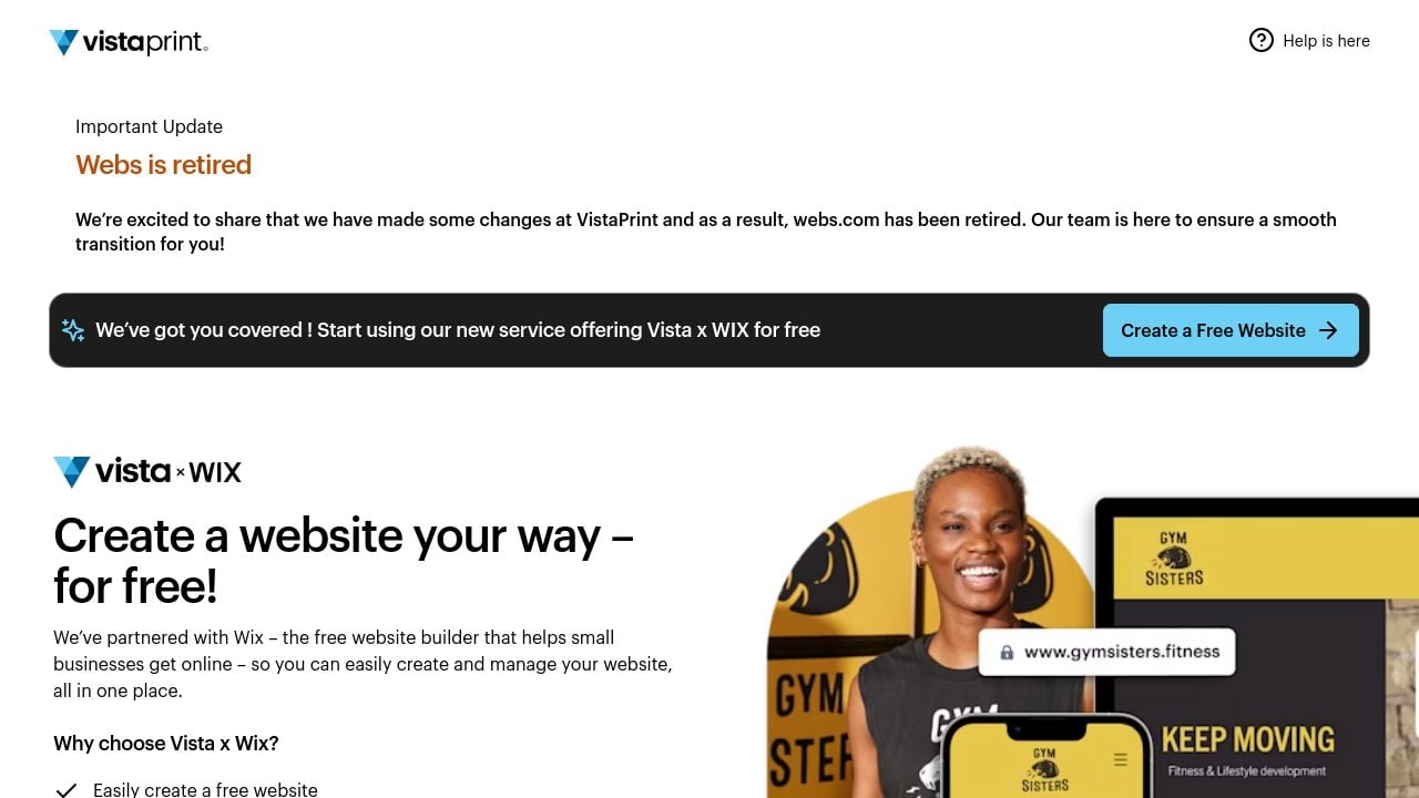 Screenshot of Webs.com