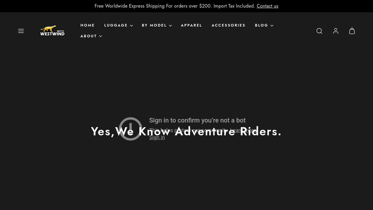 Screenshot of Westwindmoto.com