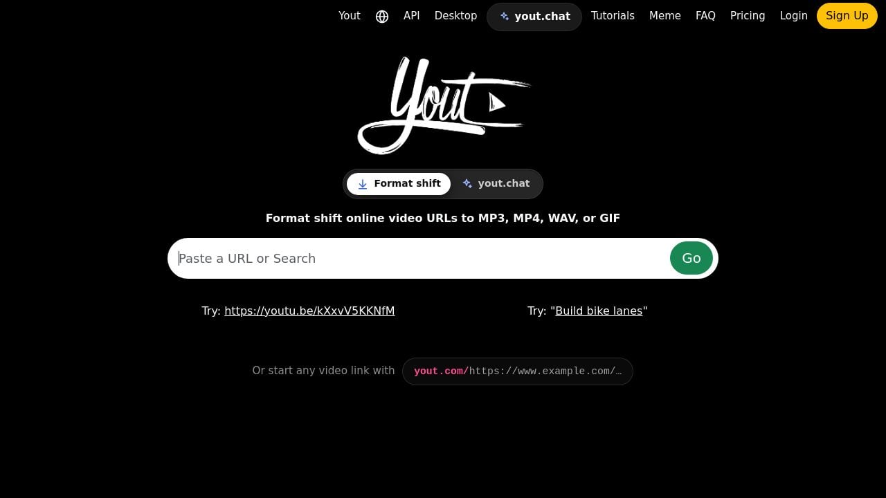 Screenshot of Yout.com