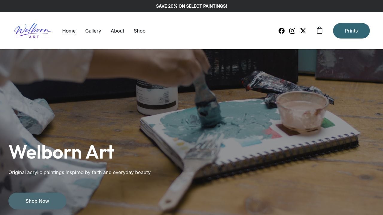 Screenshot of Welbornart.com